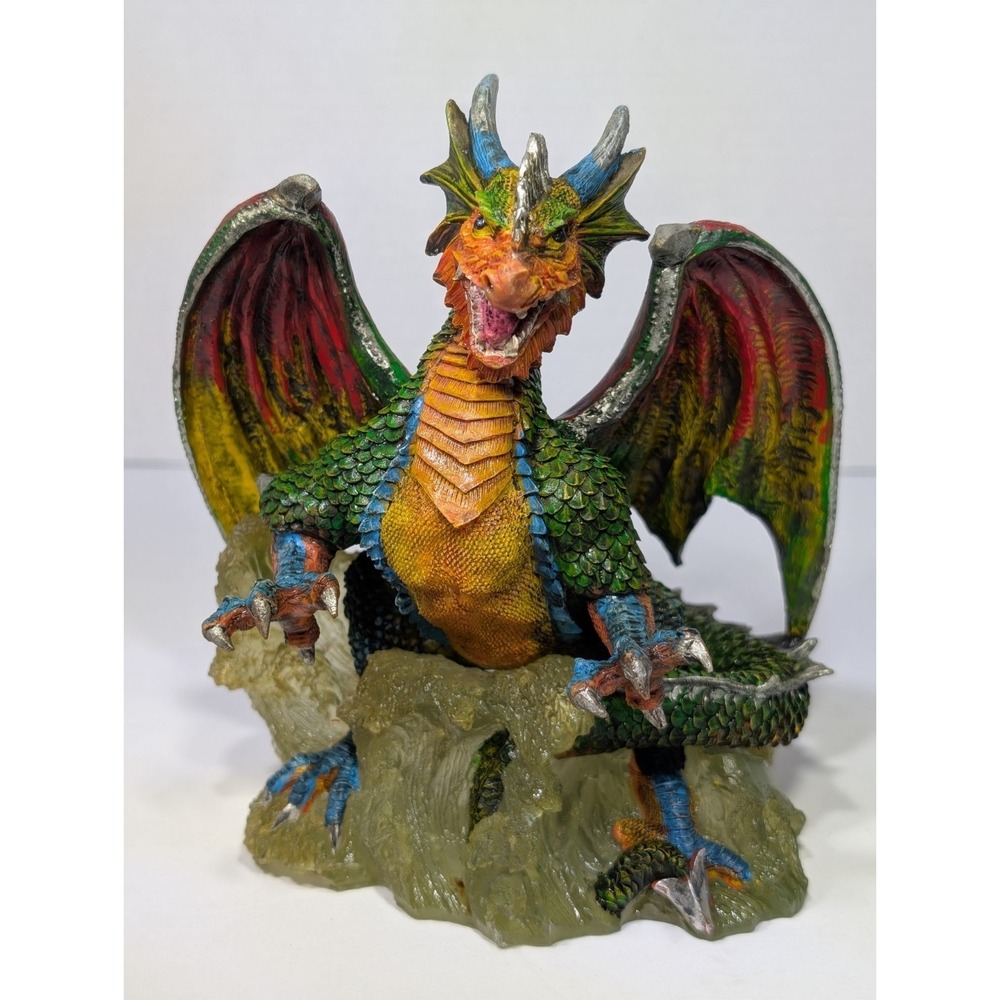 Vintage Dragon Figurine Statue Mystical Mythical Medieval Collectible 5"x6"